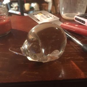 Clear glass elephant paperweight